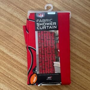 NFL  Florida Tampa Bay Buccaneers Fan Red Fabric Shower Curtain with Logo